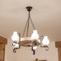 Brilagi - Κρεμαστός πολυέλαιος με αλυσίδα ROATA 5xE14/40W/230V, φινίρισμα δρυός