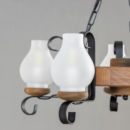 Brilagi - Κρεμαστός πολυέλαιος με αλυσίδα ROATA 5xE14/40W/230V Ø 50 cm οξιά