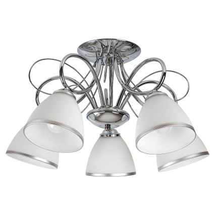 Brilagi - Κολλητός πολυέλαιος FRED 5xE27/60W/230V Ø 59 cm γυαλιστερό χρώμιο