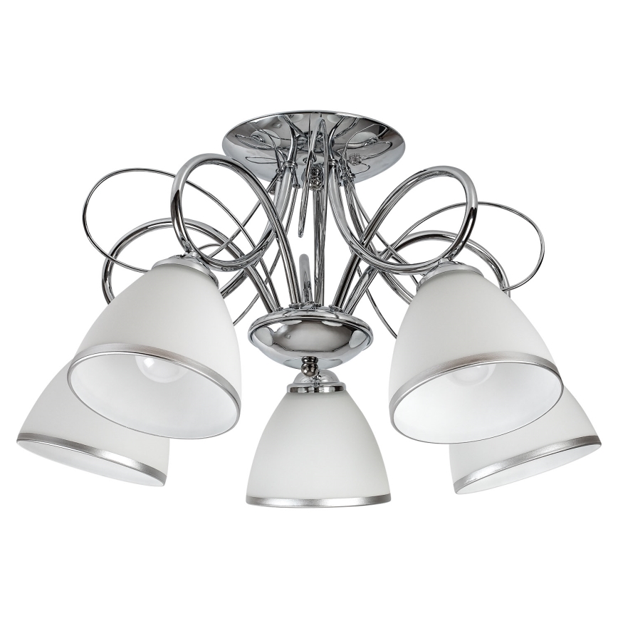 Brilagi - Κολλητός πολυέλαιος FRED 5xE27/60W/230V Ø 59 cm γυαλιστερό χρώμιο