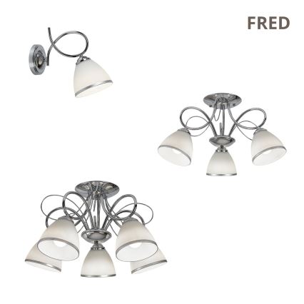 Brilagi - Κολλητός πολυέλαιος FRED 5xE27/60W/230V Ø 59 cm γυαλιστερό χρώμιο