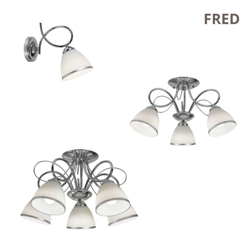 Brilagi - Κολλητός πολυέλαιος FRED 5xE27/60W/230V Ø 59 cm γυαλιστερό χρώμιο