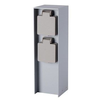 Brilagi - Κολώνα εξωτερικών πριζών PILLAR 2Z SCHUKO 230V IP44 ασημί