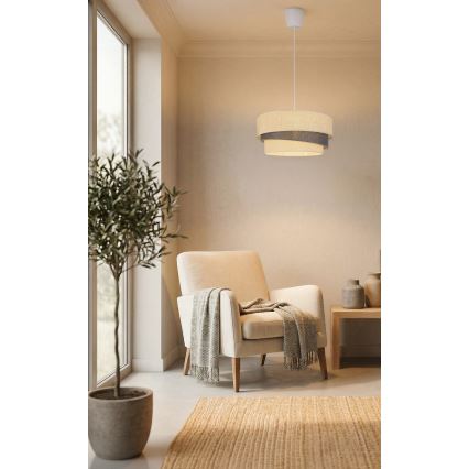 Brilagi - Κομψό κρεμαστό φωτιστικό με καλώδιο TRIO 1xE27/60W/230V Ø 40 εκ., κρεμ/γκρί