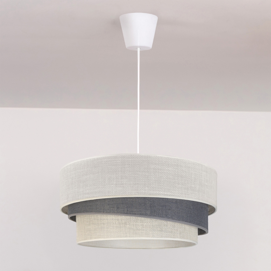Brilagi - Κομψό κρεμαστό φωτιστικό με καλώδιο TRIO 1xE27/60W/230V Ø 40 εκ., κρεμ/γκρί