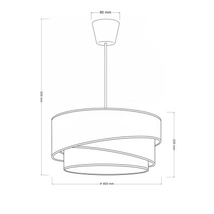 Brilagi - Κομψό κρεμαστό φωτιστικό με καλώδιο TRIO 1xE27/60W/230V Ø 40 εκ., κρεμ/γκρί