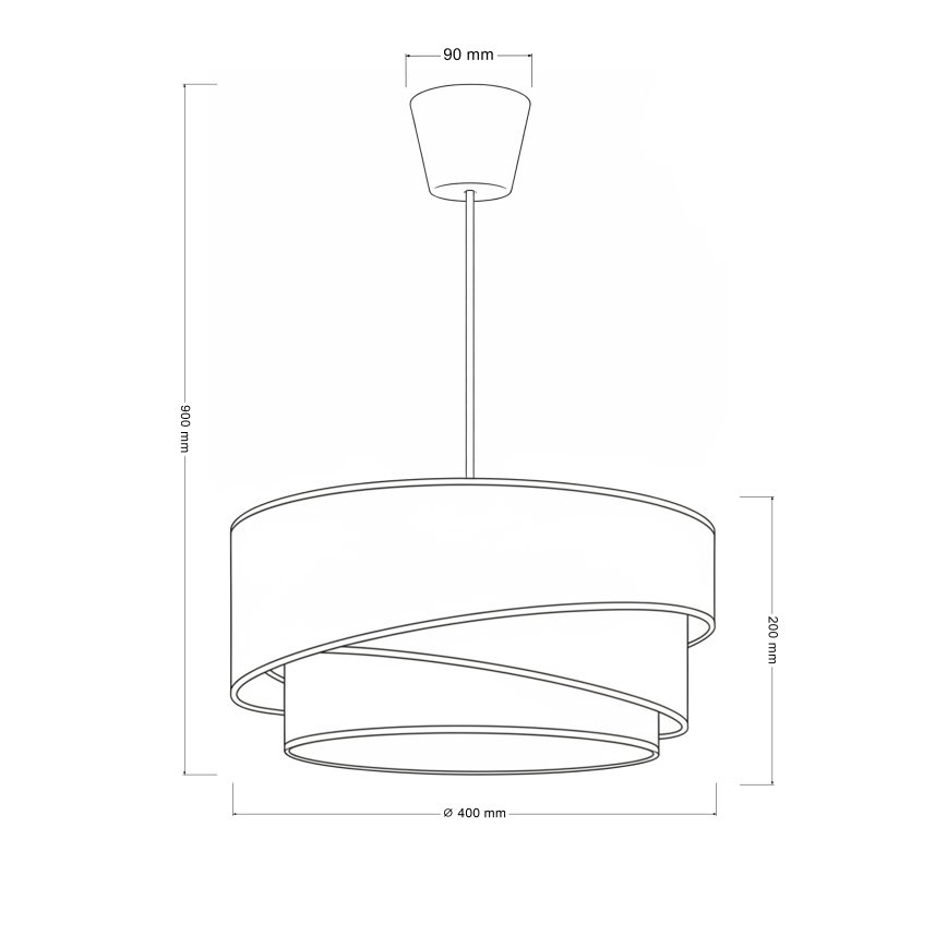 Brilagi - Κομψό κρεμαστό φωτιστικό με καλώδιο TRIO 1xE27/60W/230V Ø 40 εκ., κρεμ/γκρί