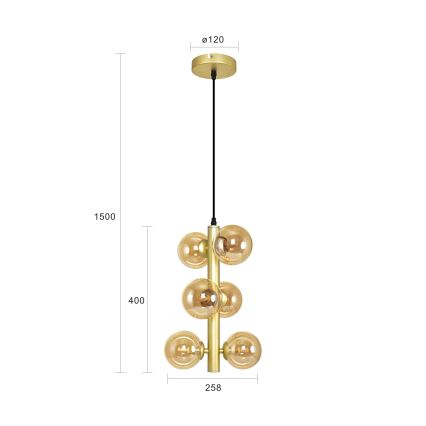 Brilagi -  Κρεμαστό φωτιστικό οροφής LED MILLA 6xG9/3W/230V χρυσό