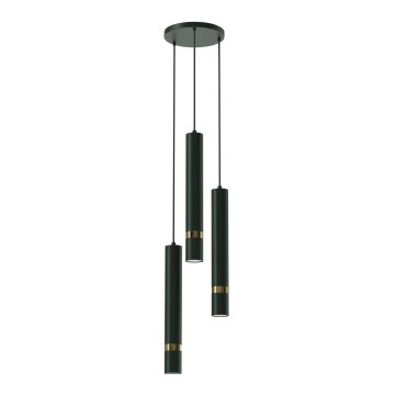 Brilagi - Κρεμαστό φωτιστικό οροφής POKER 3xGU10/25W/230V πράσινο/χρυσό