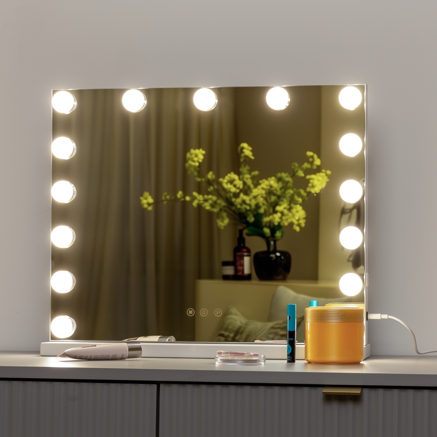Brilagi - Ρυθμιζόμενο LED Καθρέφτης Μακιγιάζ HOLLYWOOD LED/15W/230V 3000/4000/6500K