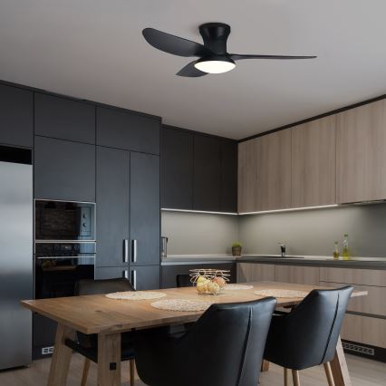 Brilagi - LED ρυθμιζόμενος οροφής ανεμιστήρας LED/30W/230V 3000-6500K μαύρο + τηλεχειριστήριο