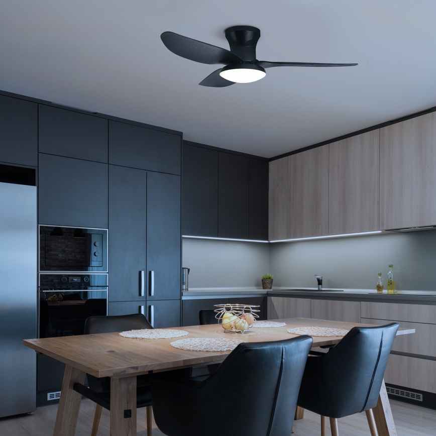 Brilagi - LED ρυθμιζόμενος οροφής ανεμιστήρας LED/30W/230V 3000-6500K μαύρο + τηλεχειριστήριο