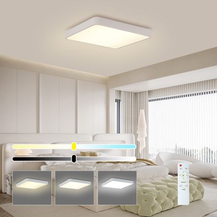 Brilagi - Ρυθμιζόμενο LED οροφής φωτιστικό POOL SQUARE LED/36W/230V 3000-6000K 40x40 cm λευκό + τηλεχειριστήριο