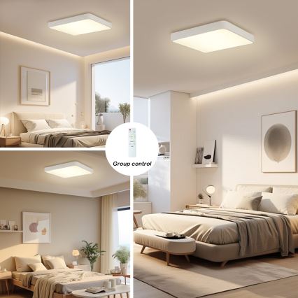 Brilagi - Ρυθμιζόμενο LED οροφής φωτιστικό POOL SQUARE LED/36W/230V 3000-6000K 40x40 cm λευκό + τηλεχειριστήριο