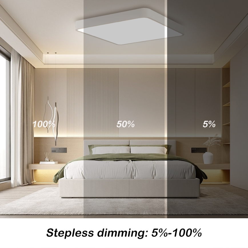 Brilagi - Ρυθμιζόμενο LED οροφής φωτιστικό POOL SQUARE LED/36W/230V 3000-6000K 40x40 cm λευκό + τηλεχειριστήριο