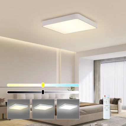 Brilagi - Ρυθμιζόμενο LED οροφής φωτιστικό POOL SQUARE LED/48W/230V 3000-6000K 50x50 εκ. λευκό + τηλεχειριστήριο
