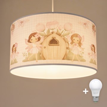 Brilagi - LED αναρτώμενο παιδικό φωτιστικό BOBO 1xE27/60W/230V διάμ. 35 cm ροζ/νεράιδες