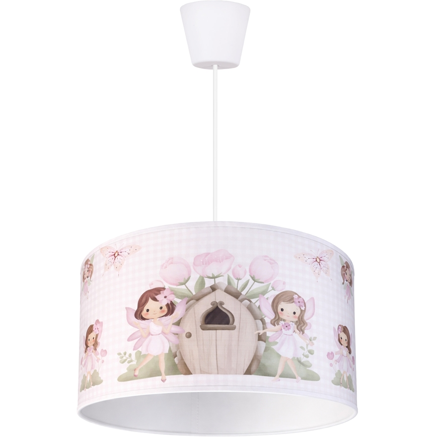 Brilagi - LED αναρτώμενο παιδικό φωτιστικό BOBO 1xE27/60W/230V διάμ. 35 cm ροζ/νεράιδες