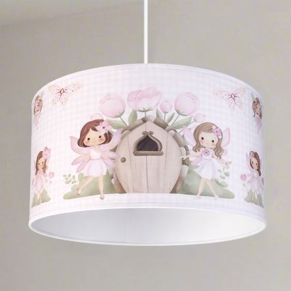 Brilagi - LED αναρτώμενο παιδικό φωτιστικό BOBO 1xE27/60W/230V διάμ. 35 cm ροζ/νεράιδες