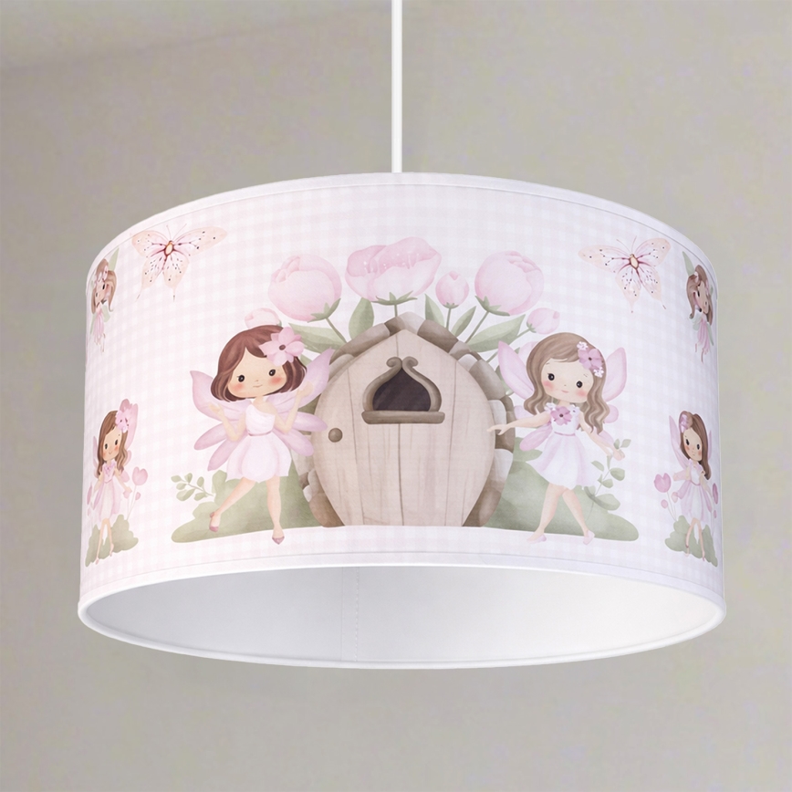 Brilagi - LED αναρτώμενο παιδικό φωτιστικό BOBO 1xE27/60W/230V διάμ. 35 cm ροζ/νεράιδες