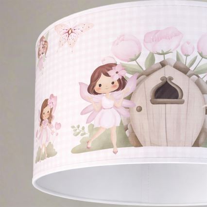 Brilagi - LED αναρτώμενο παιδικό φωτιστικό BOBO 1xE27/60W/230V διάμ. 35 cm ροζ/νεράιδες
