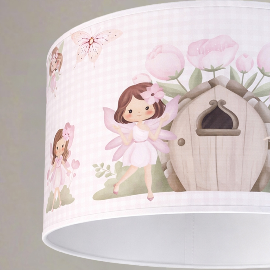 Brilagi - LED αναρτώμενο παιδικό φωτιστικό BOBO 1xE27/60W/230V διάμ. 35 cm ροζ/νεράιδες