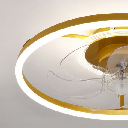 Brilagi - LED Ρυθμιζόμενος ανεμιστήρας οροφής LED/66W/230V 55 cm λευκός/χρυσός + τηλεχειριστήριο