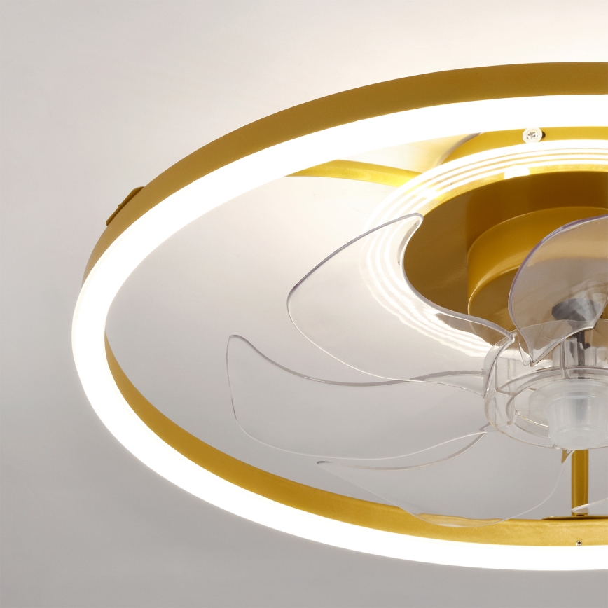 Brilagi - LED Ρυθμιζόμενος ανεμιστήρας οροφής LED/66W/230V 55 cm λευκός/χρυσός + τηλεχειριστήριο