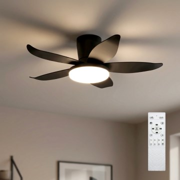 Brilagi - LED ανεμιστήρας οροφής με ρύθμιση φωτεινότητας LED/32W/230V 3000–6500K Ø 95 εκ. μαύρος + τηλεχειριστήριο