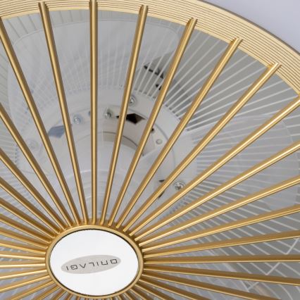 Brilagi - LED Dimmable φωτιστικό με ανεμιστήρα RONDA LED/48W/230V 3000-6000K χρυσό + τηλεχειριστήριο