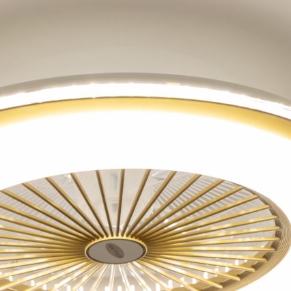 Brilagi - LED Dimmable φωτιστικό με ανεμιστήρα RONDA LED/48W/230V 3000-6000K χρυσό + τηλεχειριστήριο