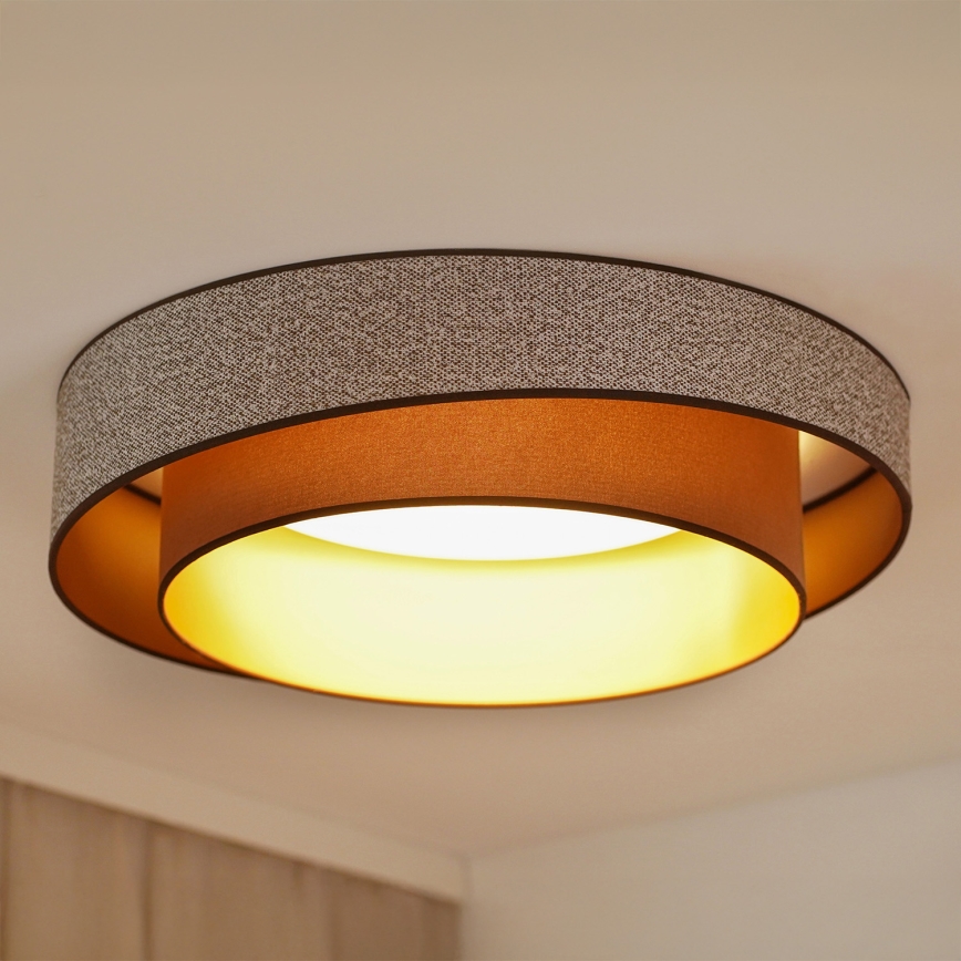 Brilagi - LED Dimmable φωτιστικό οροφής VEGAS SHINE LED/24W/230V διάμετρος 60 cm 3000/4000/6500K καφέ + τηλεχειριστήριο