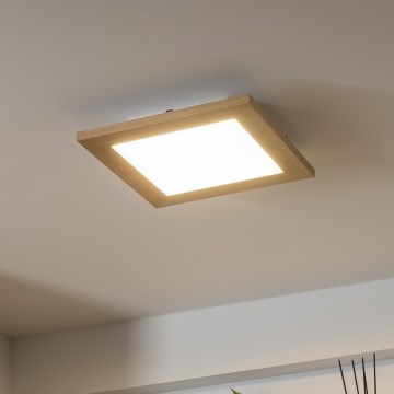 Brilagi - LED Dimmable φωτιστικό οροφής SLIMFRAME WOOD LED/25W/230V 34x34 cm 3000-6000K καφέ + τηλεχειριστήριο