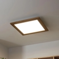 Brilagi - LED Dimmable φωτιστικό οροφής SLIMFRAME WOOD LED/36W/230V 49,5x49,5 cm 3000-6000K καφέ + τηλεχειριστήριο