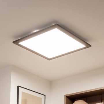 Brilagi - LED Dimmable φωτιστικό οροφής SLIMFRAME WOOD LED/58W/230V 64x64 cm 3000-6000K σκούρο καφέ + τηλεχειριστήριο