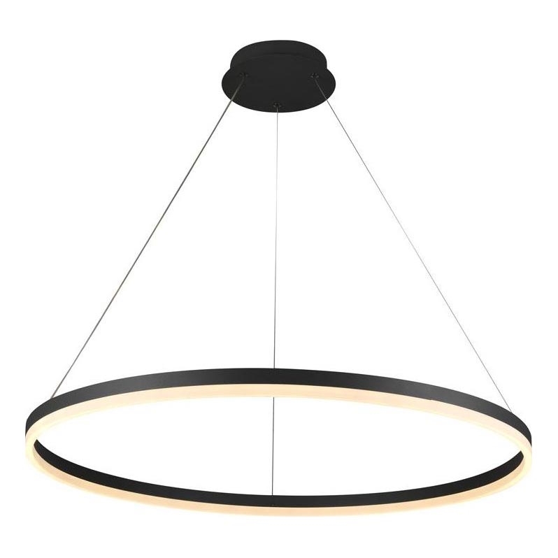 Brilagi - Led Dimmable κρεμαστό φωτιστικό οροφής CIRCLE LED/55W/230V 3000-6500K μαύρο + τηλεχειριστήριο