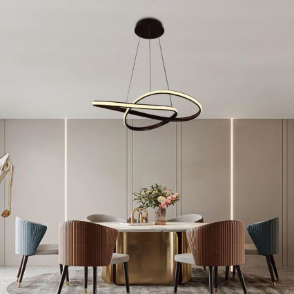 Brilagi - Led Dimmable κρεμαστό φωτιστικό οροφής COSMOWAVE LED/70W/230V 3000-6500K καφέ + τηλεχειριστήριο