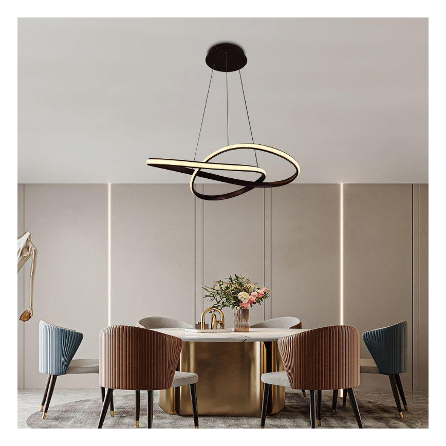 Brilagi - Led Dimmable κρεμαστό φωτιστικό οροφής COSMOWAVE LED/70W/230V 3000-6500K καφέ + τηλεχειριστήριο