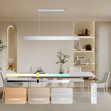 Brilagi - Led Dimmable κρεμαστό φωτιστικό οροφής SLIMLINE LED/40W/230V 3000-6000K ασημί + τηλεχειριστήριο
