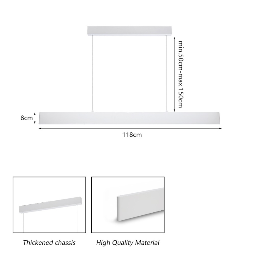 Brilagi - Led Dimmable κρεμαστό φωτιστικό οροφής SLIMLINE LED/40W/230V 3000-6000K λευκό + τηλεχειριστήριο