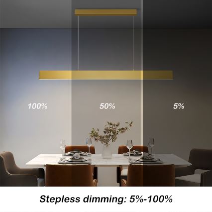 Brilagi - Led Dimmable κρεμαστό φωτιστικό οροφής SLIMLINE LED/40W/230V 3000-6000K χρυσό + τηλεχειριστήριο