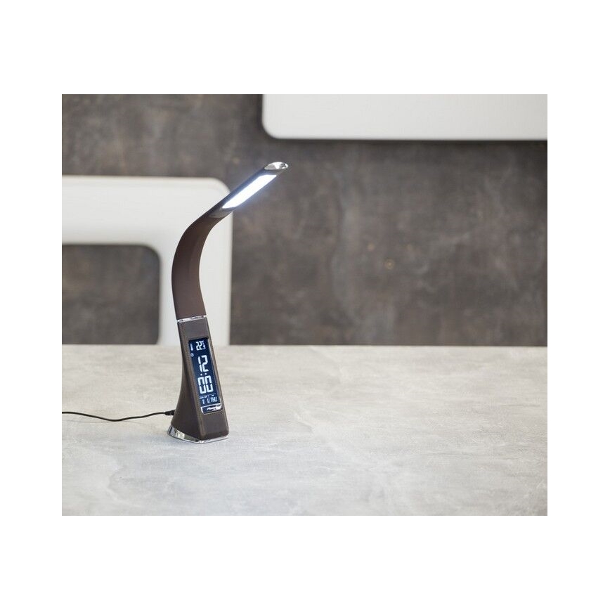 Brilagi - LED Dimmable επιτραπέζιο φωτιστικό με οθόνη PELLE LED/7W/230V καφέ