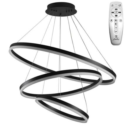 Brilagi - Led Dimmable κρεμαστό φωτιστικό οροφής CIRCLE LED/125W/230V 3000-6500K μαύρο + τηλεχειριστήριο