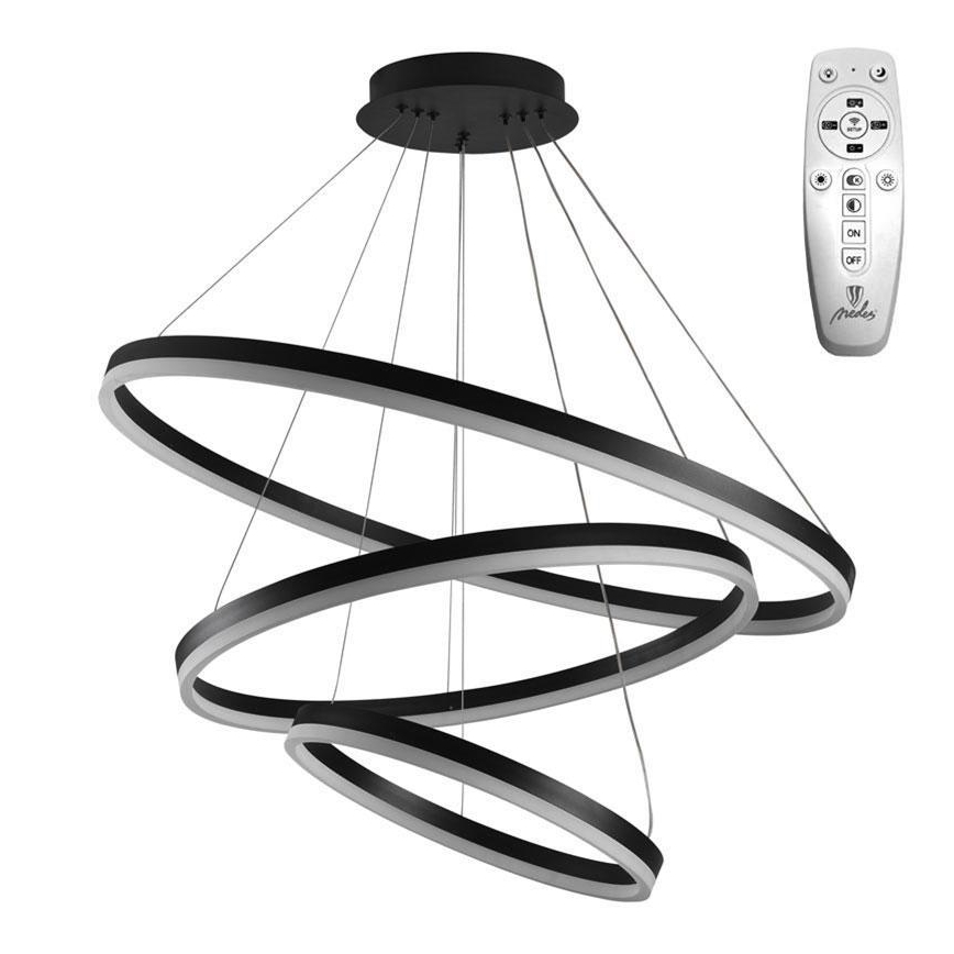 Brilagi - Led Dimmable κρεμαστό φωτιστικό οροφής CIRCLE LED/125W/230V 3000-6500K μαύρο + τηλεχειριστήριο