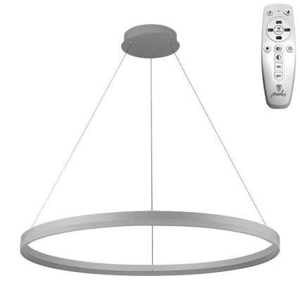 Brilagi - Led Dimmable κρεμαστό φωτιστικό οροφής CIRCLE LED/55W/230V 3000-6500K ασημί + τηλεχειριστήριο