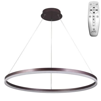 Brilagi - Led Dimmable κρεμαστό φωτιστικό οροφής CIRCLE LED/55W/230V 3000-6500K καφέ + τηλεχειριστήριο