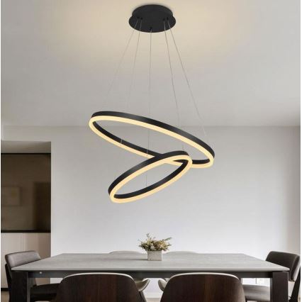 Brilagi - Led Dimmable κρεμαστό φωτιστικό οροφής CIRCLE LED/70W/230V 3000-6500K μαύρο + τηλεχειριστήριο