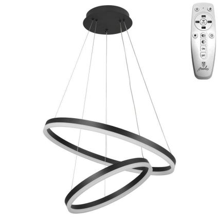 Brilagi - Led Dimmable κρεμαστό φωτιστικό οροφής CIRCLE LED/70W/230V 3000-6500K μαύρο + τηλεχειριστήριο