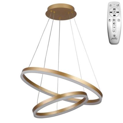 Brilagi - Led Dimmable κρεμαστό φωτιστικό οροφής CIRCLE LED/70W/230V 3000-6500K χρυσό + τηλεχειριστήριο