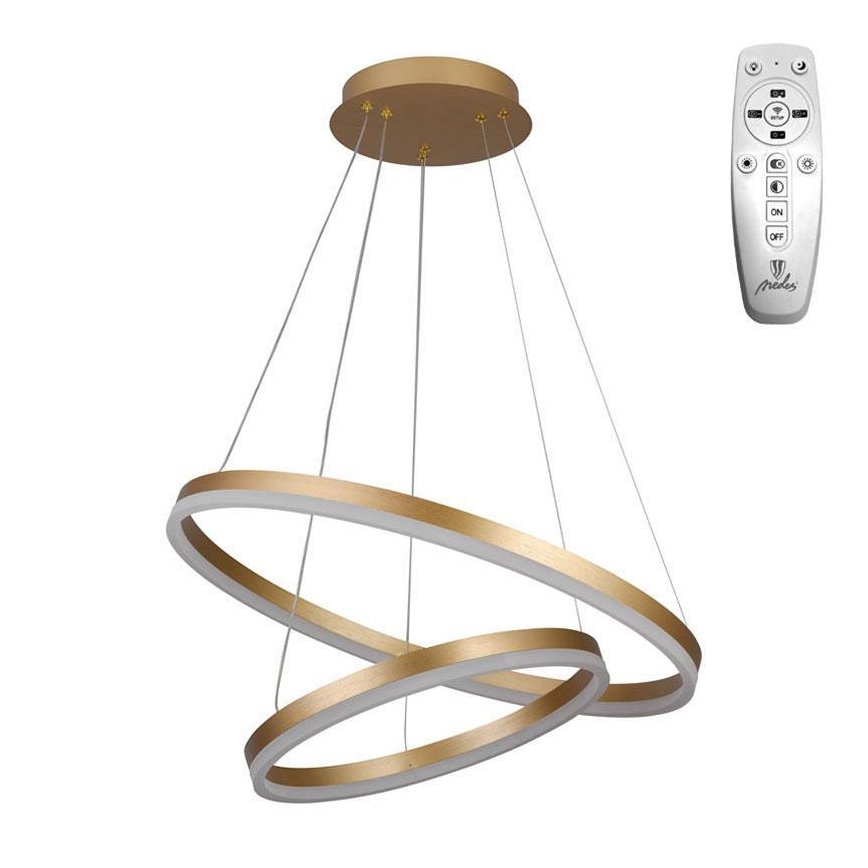 Brilagi - Led Dimmable κρεμαστό φωτιστικό οροφής CIRCLE LED/70W/230V 3000-6500K χρυσό + τηλεχειριστήριο